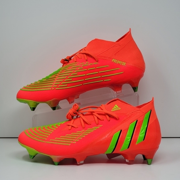 Adidas Predator Edge.1 SG Soccer Cleats Solar Red Green GW1016 Men’s Size 7 New - Picture 4 of 11